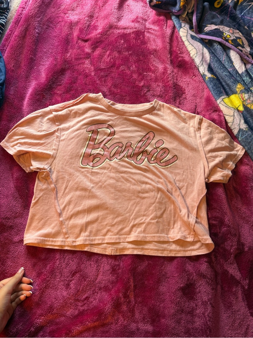 Barbie Light Pink Cropped Logo Tee - Women's Top